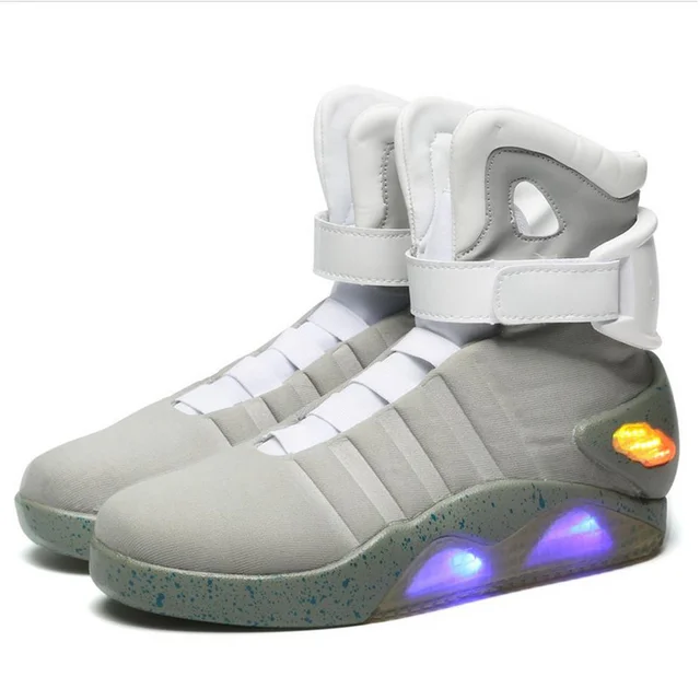 US $61.38 Adults USB Charging Led Luminous Shoes For Men's Fashion Light Up Casual Men B back to the Future G