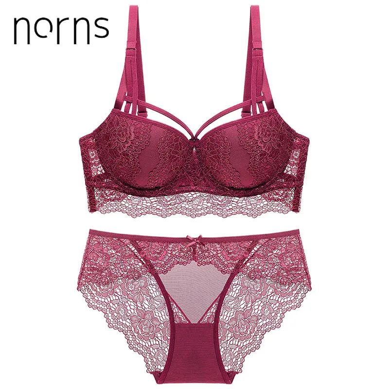 Beste Norns vrouwen Kant lint lingerie set porno push up lingerie femme sexy beha en transparante bralette korte sets