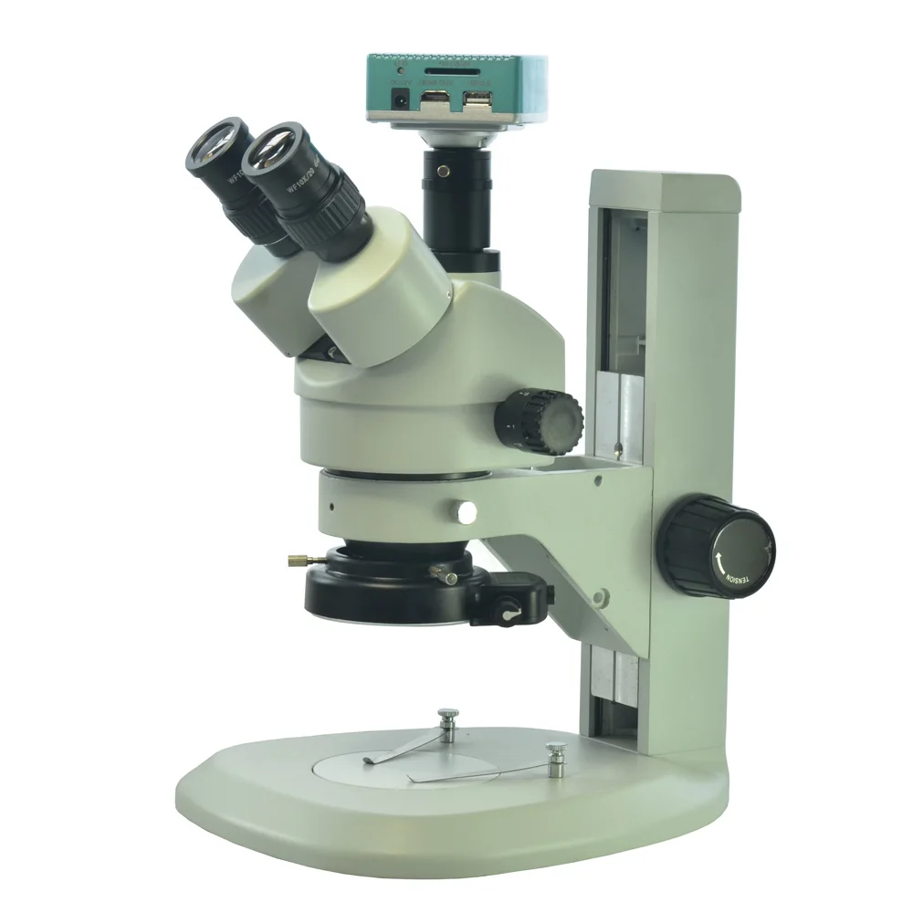 Continuous Zoom 7X 45X Trinocular Stereo Microscope+1080P HD USB C mount Digital Industrial