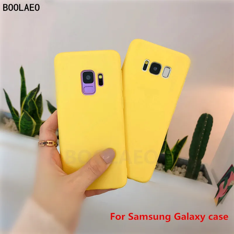

luxury Case yellow Colors For Samsung galaxy A70 A30 a50 S7 EDGE S8 S9 S10 PLUS NOTE 8 9 A7 Soft Cover Silicon Phone Cases Coque