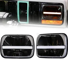 5 "x 7" 6x7 pulgadas Rectangular faros LED para Toyota Pickup Wrangler YJ Cherokee XJ camiones 4X4 Offroad DRL la lámpara del faro