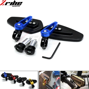 

7/8" Pair of Motorcycle Universal Handle Bar End Rearview Mirror CNC Aluminum 360 Rotation Bracket Side View Mirrors