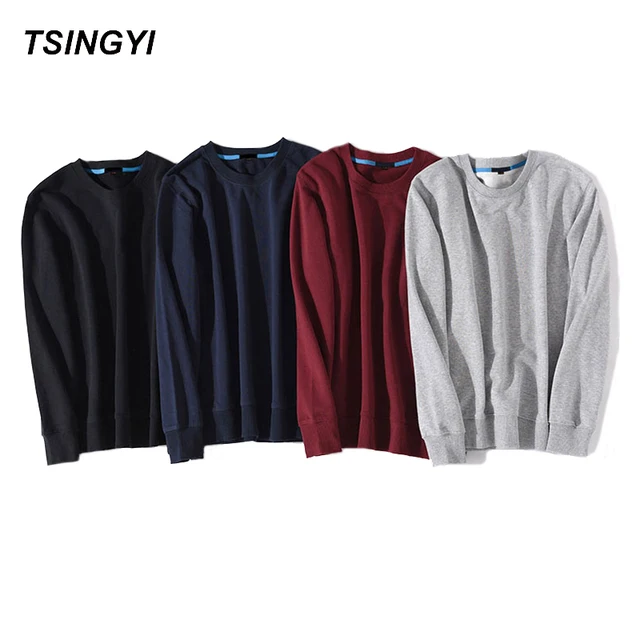US $14.39 Tsingyi Hot Sale Solid Skateboard Hoodies Men Women Spring Autumn ONeck Long Sleeve Cotton Sudader