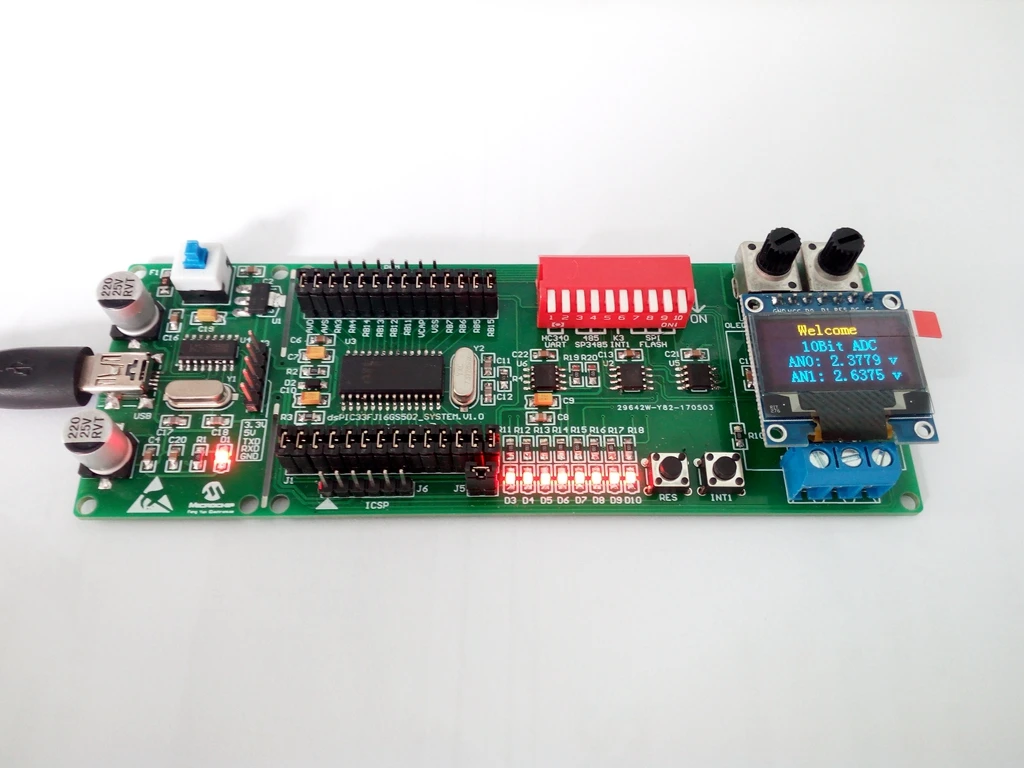 

DsPIC development board dsPIC33FJ development board dsPIC33FJ16GS502 development board DSP experimental board