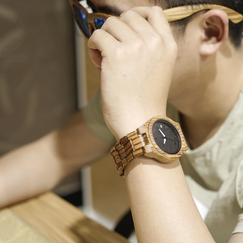 Luxury 2017 BOBO BIRD Watches Men Zebra Wood Strap Wristwatch Wooden Strap Quartz Watches Gifts relogio masculino C-M30