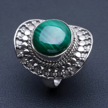 

Natural Malachite 925 Sterling Silver Ring, US Size 6.75 Q2332