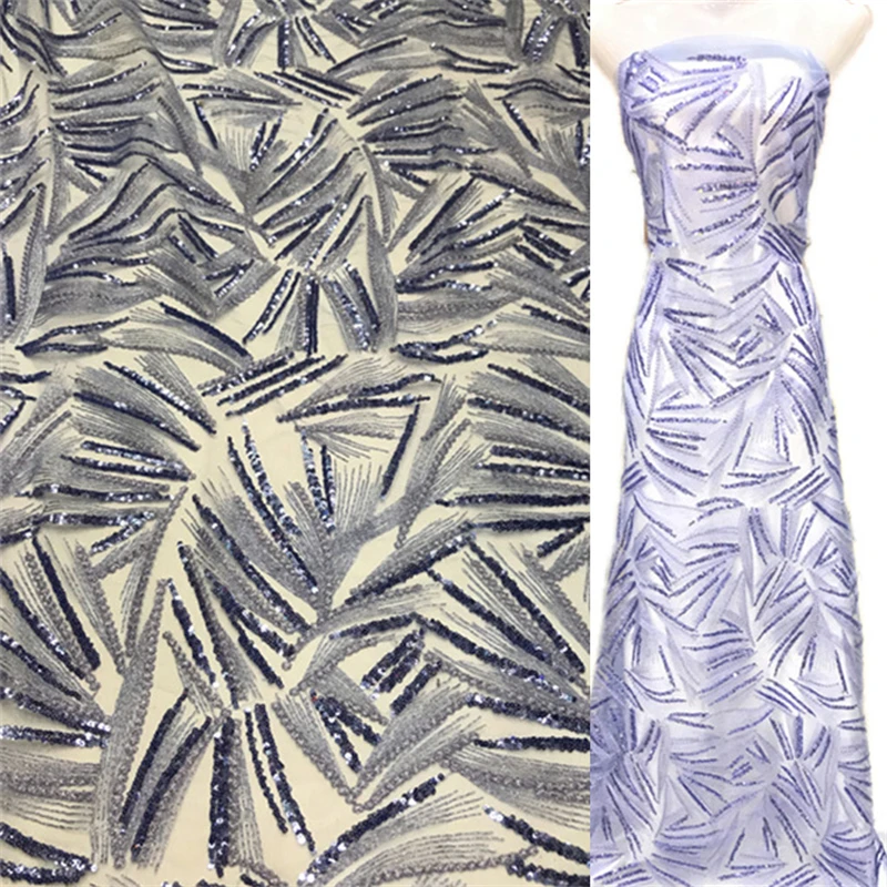 

1 Yard Sequin Embroidered Lace Fabric Tulle Mesh Lace Cloth Fabric Champagne Light Blue Navy Fabric For Dress Clothing Camisole