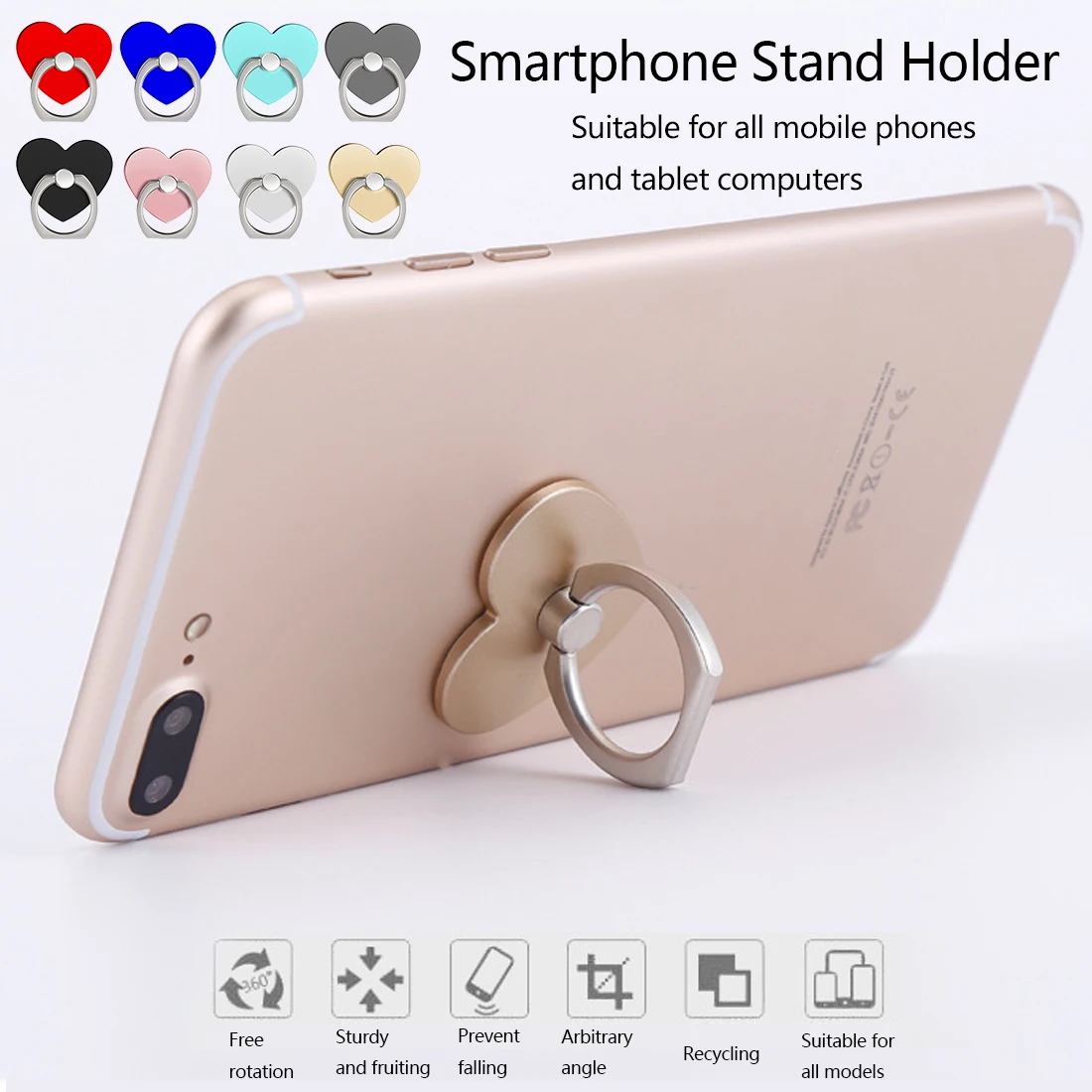 Universal Finger Ring Mobile Phone Smartphone Stand Holder For iPhone Xiaomi Samsung Smart Phone IPAD MP3 Car Mount Stand