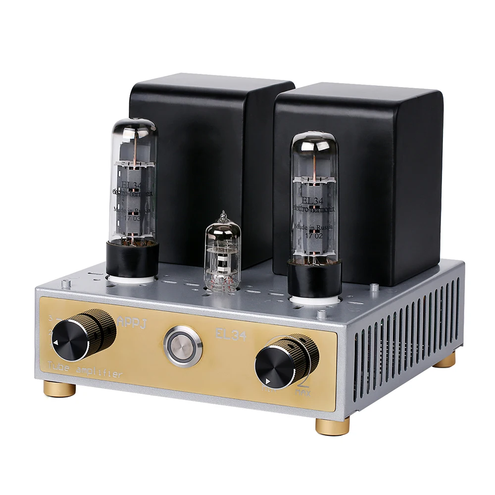 APPJ EL34 12AX7Tube усилитель HIFI EXQUIS класса A Одноконтурный мини Tesktop|Усилители мощности| |