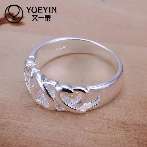 finger ring silver ring wedding rings wedding ring Silver Plated Ring For Women Wedding Party Jewelry Heart To Heart Shape
