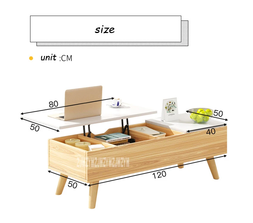 11012 многофункциональный подъемный чайный столик для хранения, бытовой журнальный столик для гостиной, гостиной, креативный торцевой стол