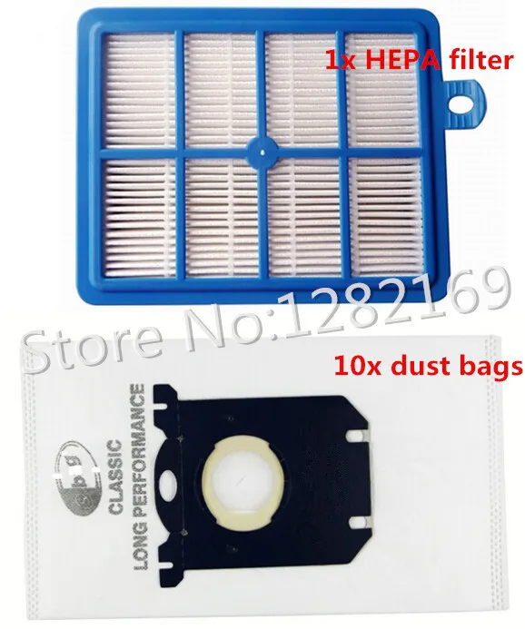 

10x Vacuum Cleaner Dust Bags s-bag and 1x H12 Hepa filter Replacement for Philips Electrolux Cleaner Free Shipping to Ru!