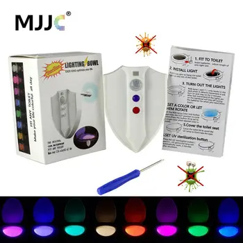 

Motion Activated Toilet Night Light 8 Colors UV-C sterilize Light Bowl Toilet UV Germicidal Light Sensor Seat Lamp Waterproof