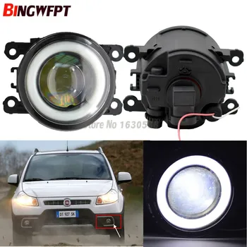 

2x NEW Angel Eyes Car styling front bumper LED fog Lights with len For Mitsubishi L200 Triton Strada Fiat Sedici RAM SMD