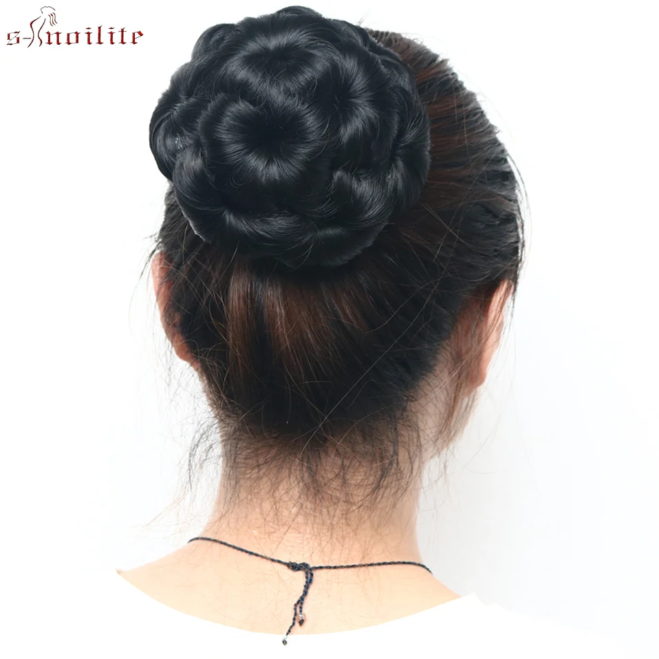 С noilite 65 г женский шиньон волос Bun Donut клип в наращивание цветок с ролик резинкой