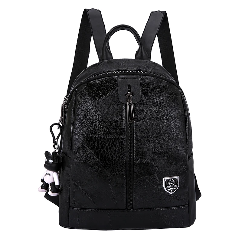 2019 new girl  Solid  PU leather Tassel  black backpack women mini backpacks  cute backpack women red Softback 20 Litre backpack