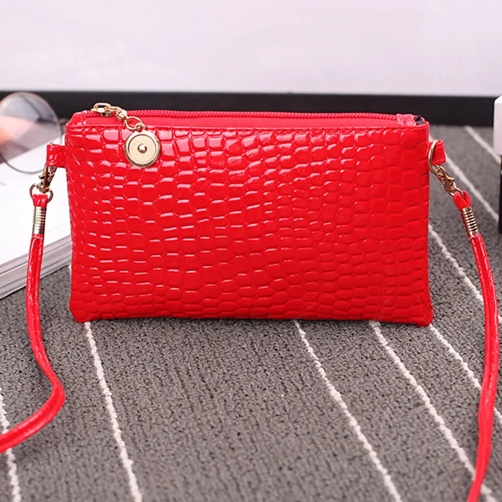

Hot Fashion Style Women Leather Small Shoulder Bag Lady Alligator Zipper Tote Purse Handbag Messenger Cross-body Bag