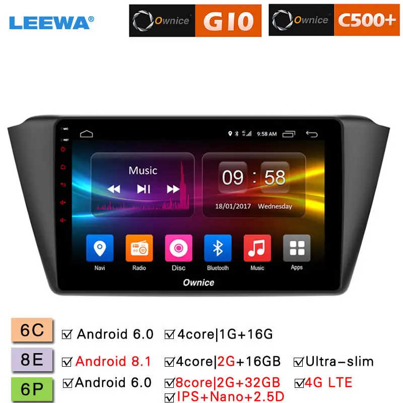 

LEEWA 9 " 2.5D Nano IPS Screen Android 8.1 Octa Core/DDR3 2G/32G/4G LTE Car Media Player For Skoda Fabia 2015-2016 (Fabia mk3)