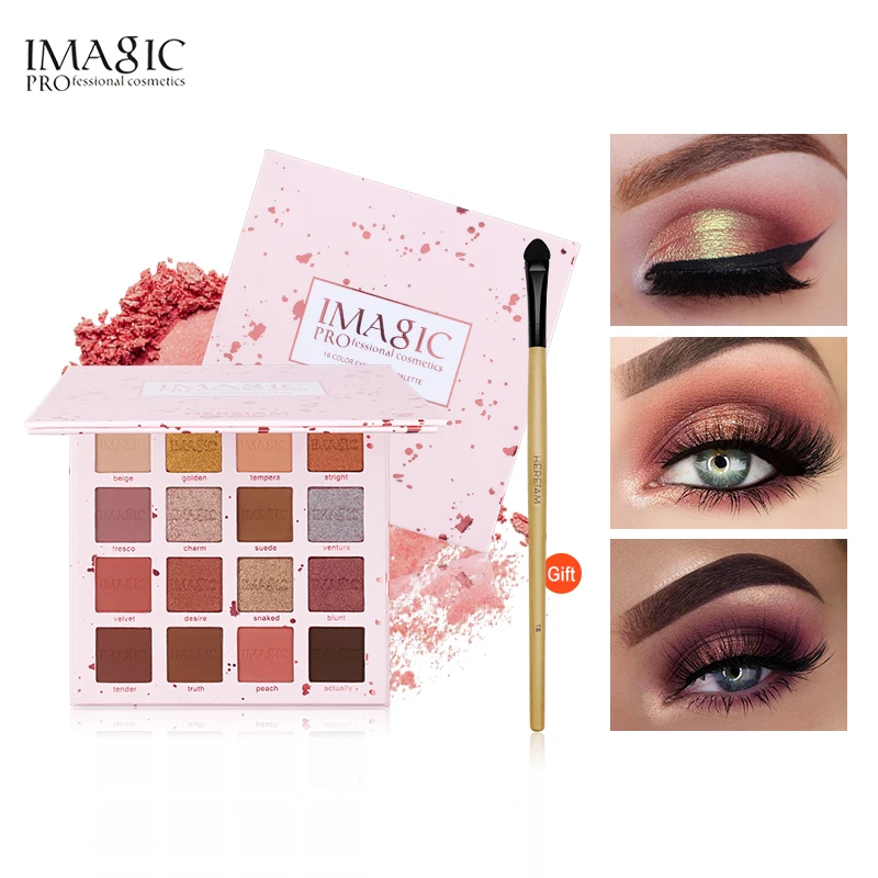 

IMAGIC New Shimmer Eyeshadow 16 Colors Palette Matte Eyeshadow Glitter Palette Make Up Set Beauty