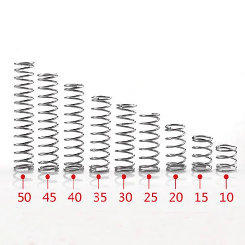 

10Pcs 0.4mm Wire Diameter 5mm-6mm Outside Diameter 10mm-50mm Length Stainless Steel Compression Pressure Spring