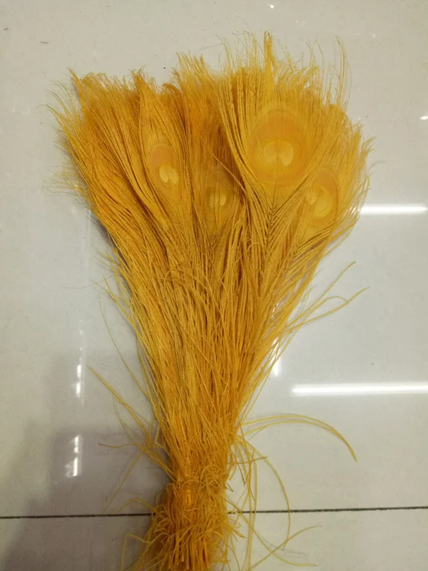 

Free shipping wholesale high quality 10pcs Rare Golden natural peacock feather 25-30 cm / 10-12 inches decorative diy