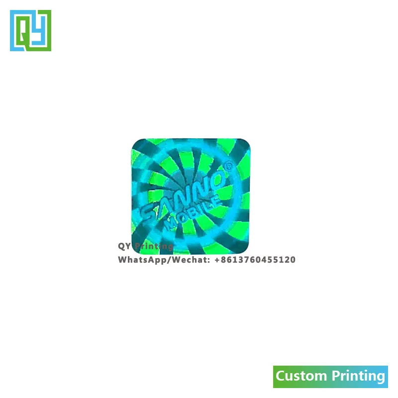 10000pcs 19x19mm 무료 배송 사용자 정의 인쇄 블루 호 일 홀로그램 스티커 3D 블루 레이저 홀로그램 이름 로고 보안 인감 레이블