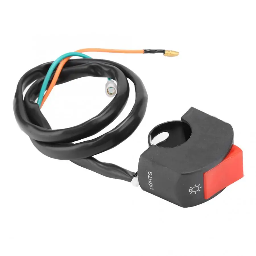 

1 Pcs Black Motorcycle Modified Handlebar Red Switch LED Headlight Seat Switch Headlight Control Switch Motorcycle Parts