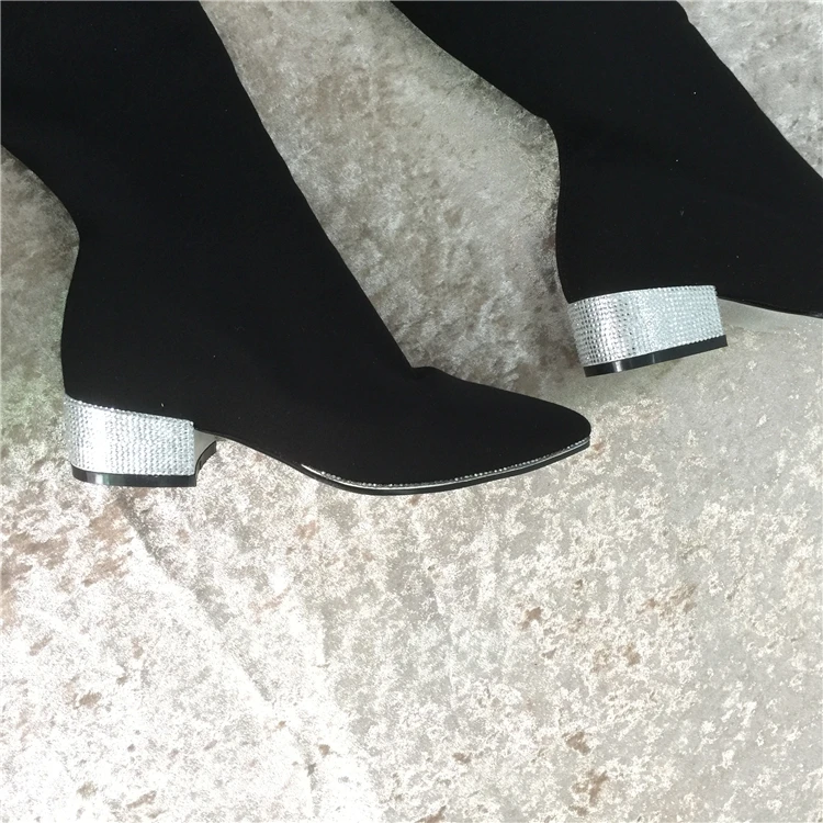 ARQA/ г.; пикантные Модные женские вязаные эластичные сапоги; удобные высокие сапоги с острым носком