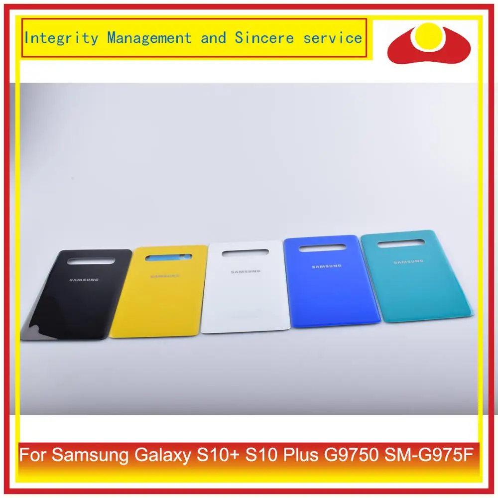 10 шт./лот для Samsung Galaxy S10 + Plus G9750 SM G975F корпус батарейного отсека задняя стеклянная