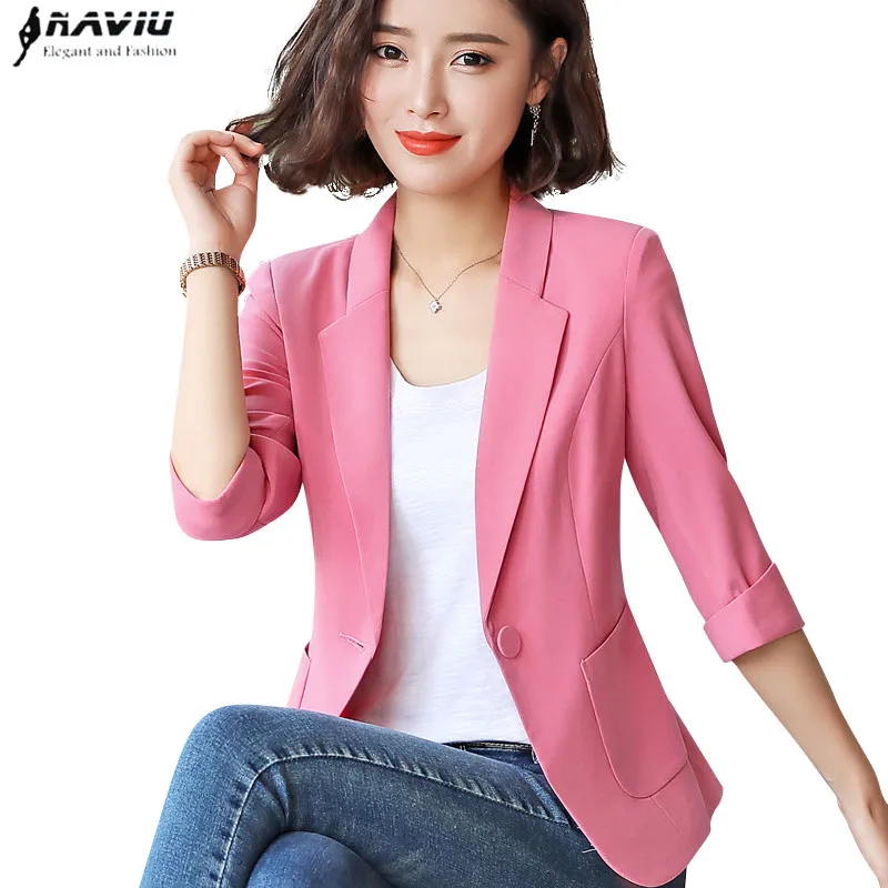 

2019 new arrival fashion women floral print blazer for spring tops office lady style three quarter formal coat