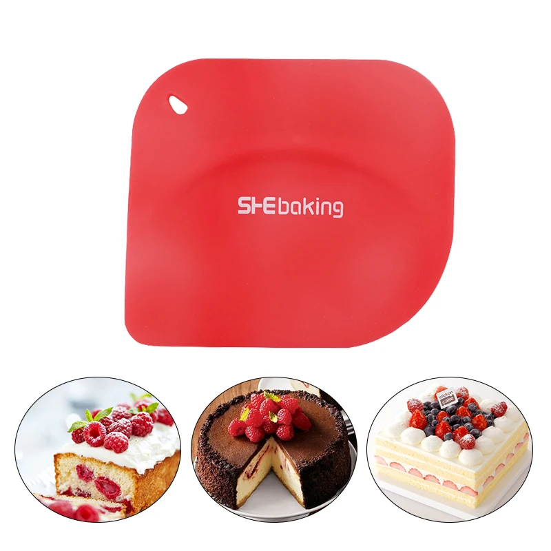 

Shebaking Silicone Pastry Cream Scraper Dough Knife Smooth Jagged Edge Spatulas Cutters Fondant Pastry Baking Cake Tool