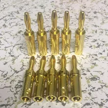 10 шт. Pakwai pailiccs Разъем типа "банан" медь позолоченный банан головка динамик кабельный разъем/адаптер