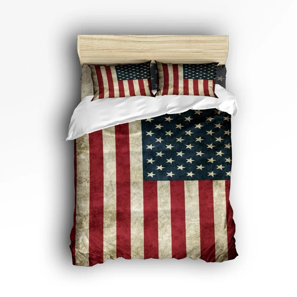 

USA Flag ~ American Flag Comforters Bedlinens High Quality Fabric Duvet Cover Set Bedding Set