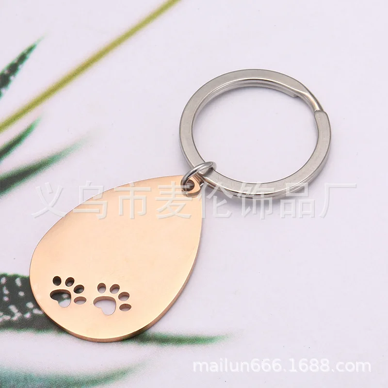 Pet dog foot toe из нержавеющей стали брелок для ключей Капля воды кулон держатель для ключей 10 шт