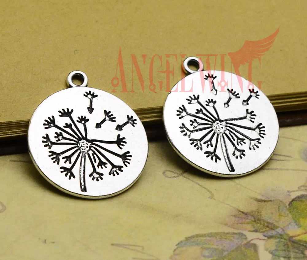 10pcs/lot 25mm, Antique silver plated Dandelion charms,DIY supplies, Jewelry accessoriesin