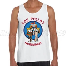 Наружные Bad мужские модные топы на бретелях с принтом из мультфильма LOS POLLOS HERMANOS мужской жилет с круглым вырезом Смешные Миньоны singlets