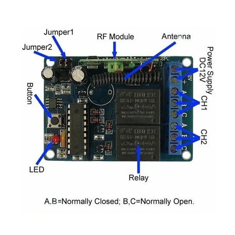 3000M DC12V 10A 2CH 315/433MHz RF беспроводной пульт дистанционного управления выключатель питания радио управление Лер передатчик приемник с антенной