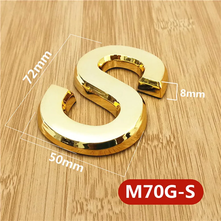 M70G亮金70mm塑料门牌=S号