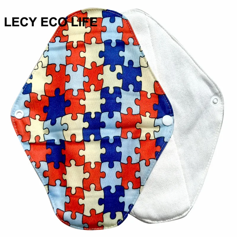LECY ECO LIFE многоразовые пул Печатные Регулярные поток органический хлопок Внутренние тканевые менструальные прокладки, крылья дизайн гигиенические прокладки для салфеток