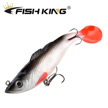 

FISH KING 17g 27.5g 39g Lead Head Fishing Lures 80mm 100mm 120mm Pike Soft Lure Treble Hook Artificial Bait Jig Bass Shad Zander