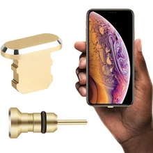 Металлический пылезащитный Разъем для зарядки 3,5 мм разъем для наушников для iphone 5 SE 5s 6 6s 7 8 plus X XR XS Max Аксессуары для мобильных телефонов