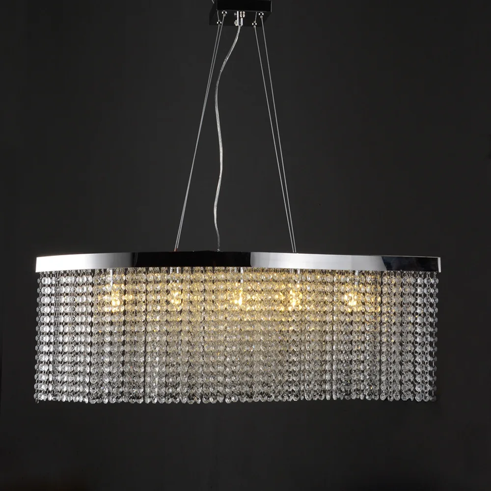 Luxury stainless steel Chandelier led lamps vertical crystal