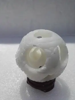 

White jade hand-carved three-layer can be rotated to transfer high-end gifts