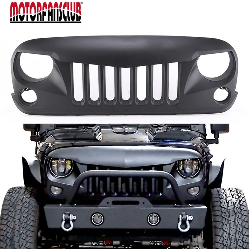 ABS Матовый черный бампер передний Angry Bird решетка гриль для Jeep Wrangler JK 2007-2015 вставить
