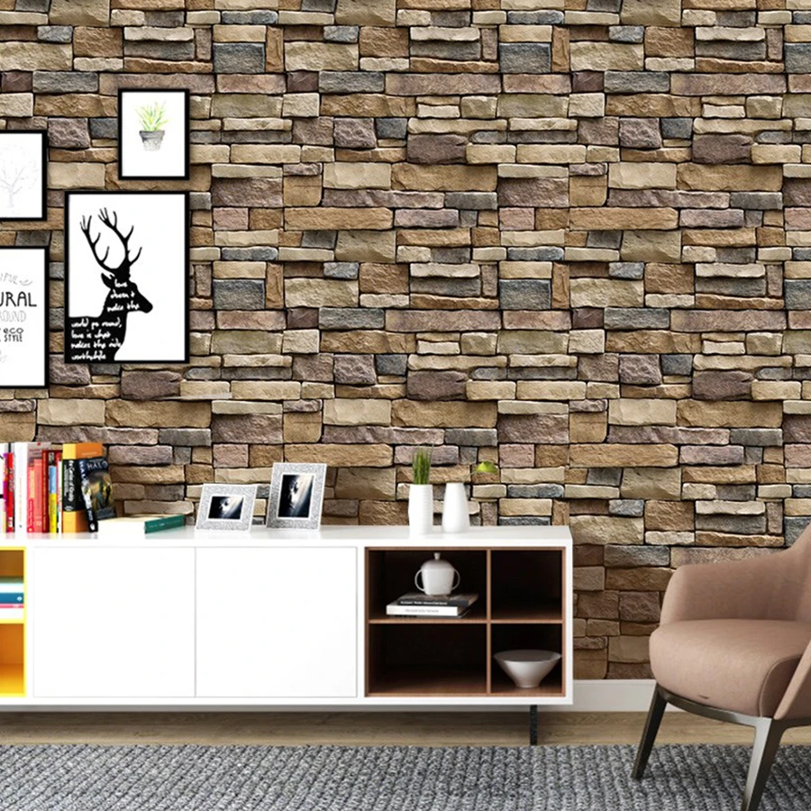 3D Brick Wallpaper Self adhesive Outdoor Waterproof Moisture Proof Wall  Paper Living Room Kitchen Decor Stone Effect Vinyl Films|Wallpapers| -  AliExpress