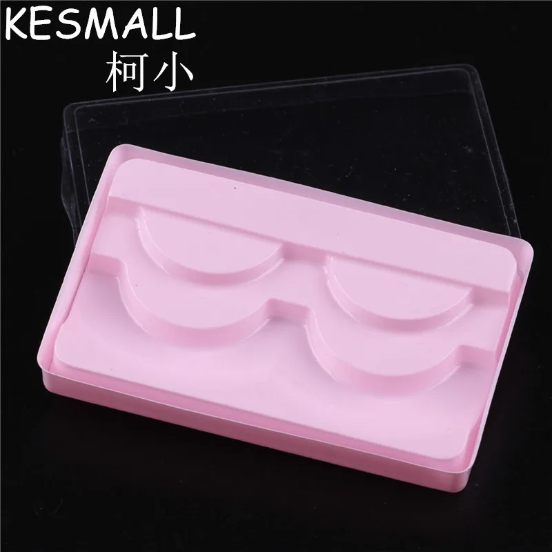 

KESMALL 10Pcs 2Pairs False Eyelashes Empty Packing Box Pink Color Reusable Thick Long Eyes Lashes Safe Case Eyelash Holder CO604