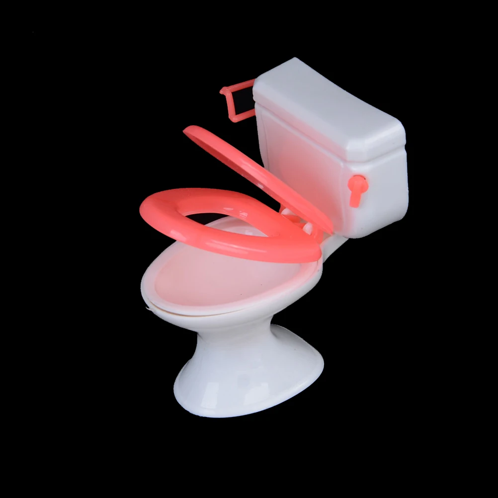 

Plastic Toilet Doll Toys Bathroom Home Furniture Princess Ocean Behalf Tool Doll Accessories Whosesale