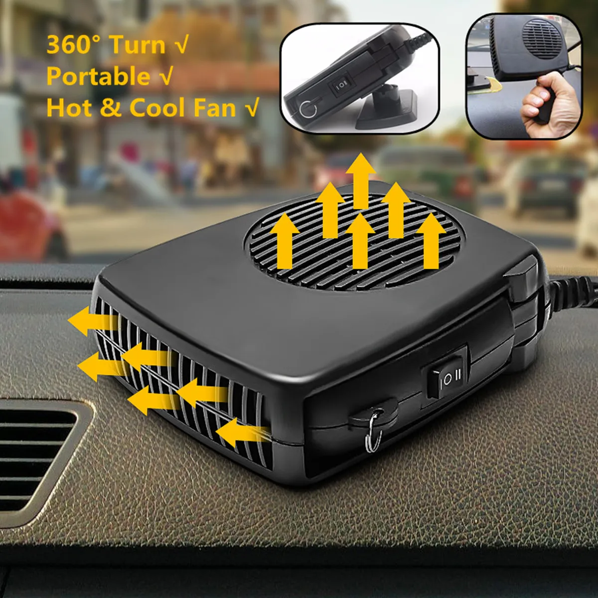 Audew 12V/24V 200W Dual Electric Car Cooler & Heater Defroster