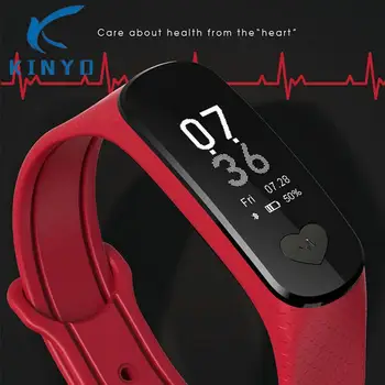 

Kinyo Smart Bracelet ECG + PPG Health Wrist Band Heart Rate Blood Pressure Monitor Sport Pedometer Fitness Tracker for Men Women