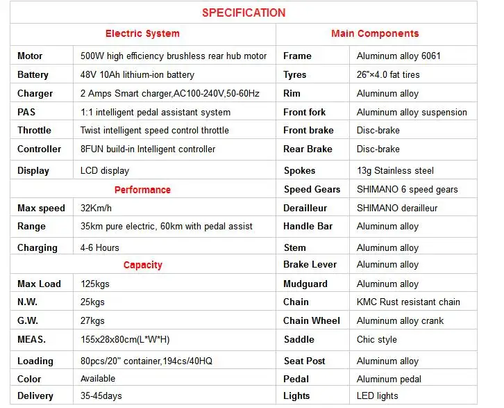 Cheap 48v Electric Fat Bike with 500w Brushless Rear Hub Motor Beach Cruiser for Adult 26*4.0 Powerful Mountain Fat Electric Bike 3